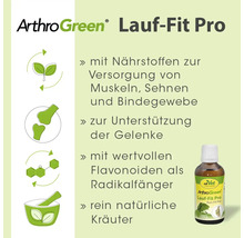 ArthroGreen Lauf-Fit Pro Produktinformationen und Flasche