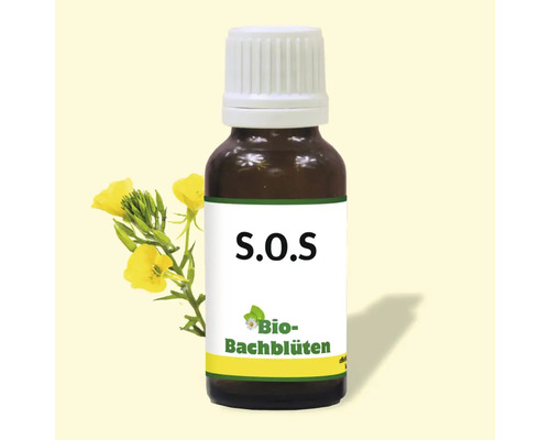 SOS Bio Bachblüten in Braunglasflasche mit Pipette
