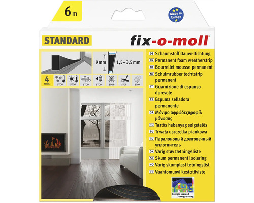 Fix-o-moll Standard Schaumstoff Dichtung, 6 Meter