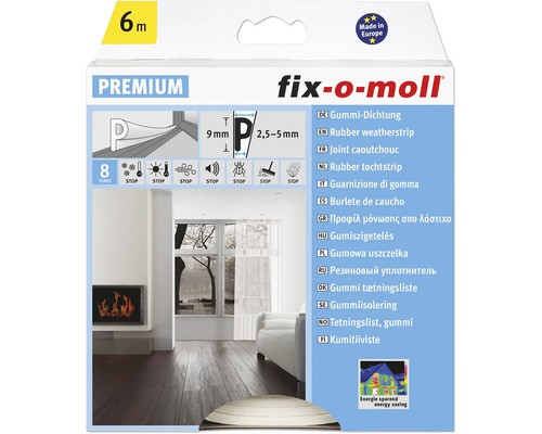 P-Profildichtung fix-o-moll selbstklebend weiß 6 m 5,5 x 9 mm P-Profildichtung fix-o-moll selbstklebend weiß 6 m 5,5 x 9 mm