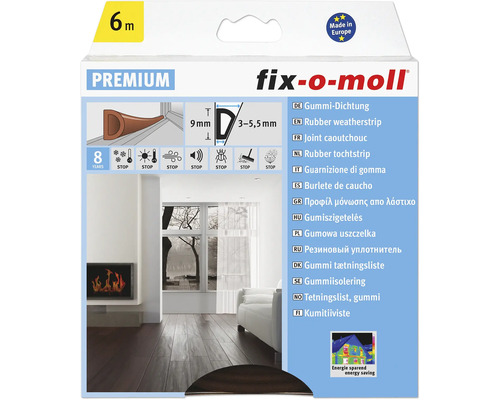 D-Profildichtung fix-o-moll selbstklebend braun 6 m 6 x 9 mm D-Profildichtung fix-o-moll selbstklebend braun 6 m 6 x 9 mm