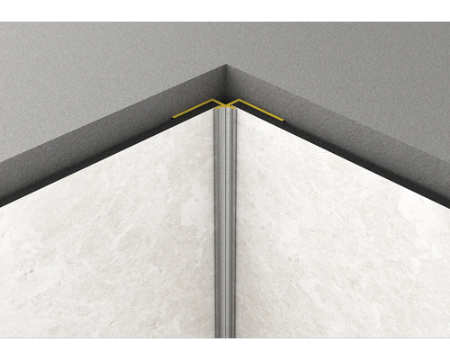 Eckverbinder Rocko Tiles 2800 mm silber für Innenecke Innenraumecke mit Fliesenschiene