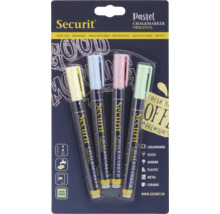 Securit Kreidemarker Set in Pastellfarben, vier Stück
