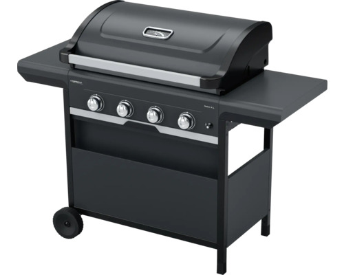 Gasgrill mit vier Brennern und Seitenablagen für den Außenbereich