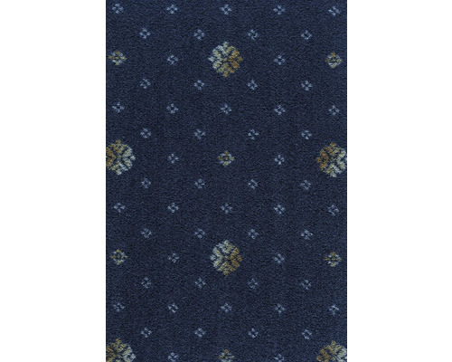Teppichboden Velours Posada marineblau FB77 400 cm breit (Meterware) Teppich mit Blumenmuster