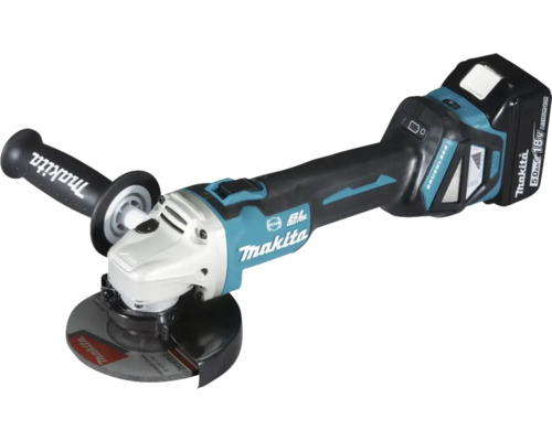 Makita Akku Winkelschleifer mit Akku und Zusatzhandgriff