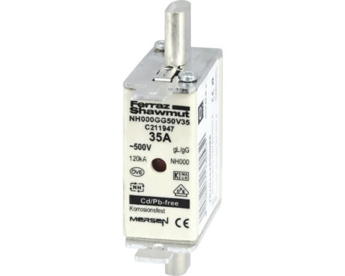 Sicherungseinsatz e2 NH000 35A gL 35 A Ferraz Shawmut NH000 Sicherung 35 Ampere