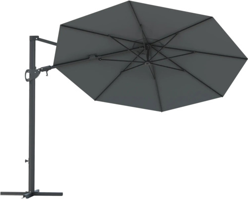 Freiarm Sonnenschirm mit Stahlgestell und Stoffbespannung