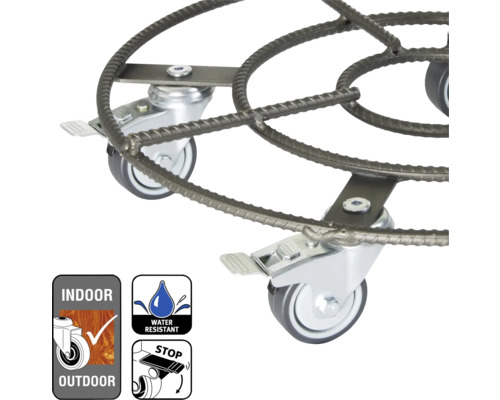 Pflanzenroller mit Feststellbremse, geeignet für Innen- und Außenbereich, wasserabweisend