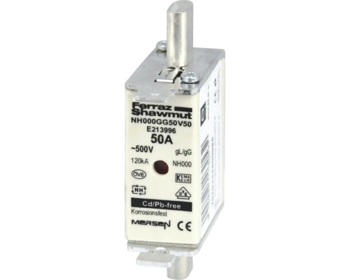 Sicherungseinsatz e2 NH000 50A gL 50 A Ferraz Shawmut NH000GG50V50 Sicherung