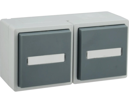 Doppelter Unterputz-Taster mit Beschriftungsfeld für die Elektroinstallation