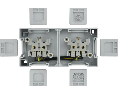 Doppelte Gerätedose für Elektroinstallationen