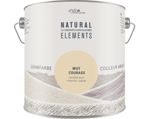 StyleColor NATURAL ELEMENTS Wandfarbe Mut braun 2,5 L Farbeimer Lehmfarbe sandbraun