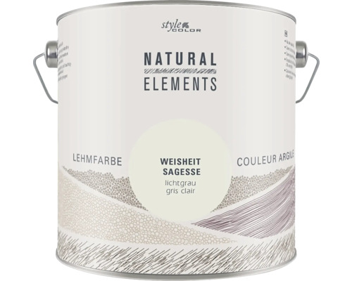 StyleColor NATURAL ELEMENTS Wandfarbe Weisheit RAL 7035 lichtgrau 2,5 l