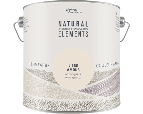 StyleColor NATURAL ELEMENTS Wandfarbe Liebe rosa 2,5 L Farbeimer Lehmfarbe Liebe Amour