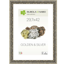 Bilderrahmen Holz Silver mit Ornamenten silber 29,7x42 cm (DIN A3)