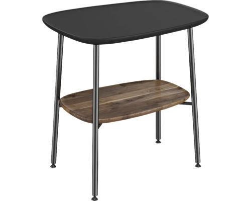 Beistelltisch VitrA Plural 56,5x59x41,5 cm Ablagen schwarz matt / Eiche und Fußgestell schwarz matt