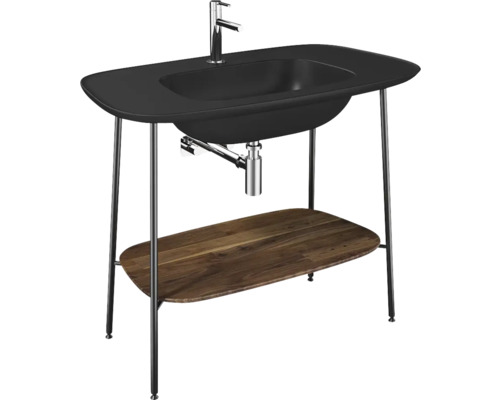 Möbelwaschtisch-Set VitrA Plural 99,5x55 cm schwarz matt mit Untergestell