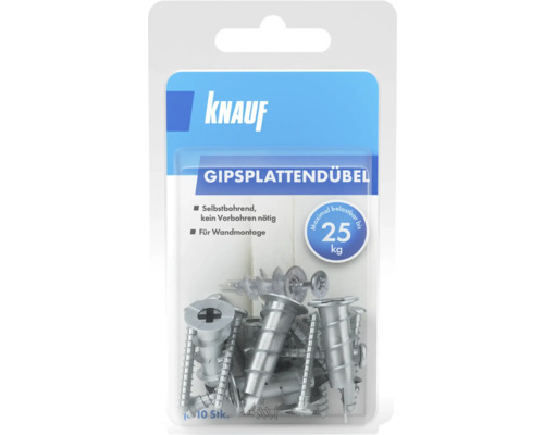 Knauf Gipsplatten-Metalldübel Gipsplattendübel Pack = 10 St Knauf Gipskartondübel, 10 Stück, für die Wandmontage