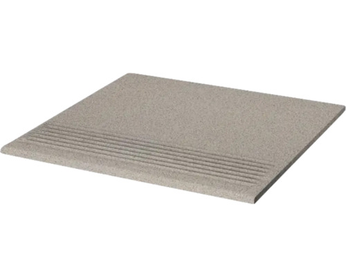 Feinsteinzeug Stufenfliesen Rako Taurus Granit 30x30 cm grau matt Betonstufe mit Rillen für den Außenbereich