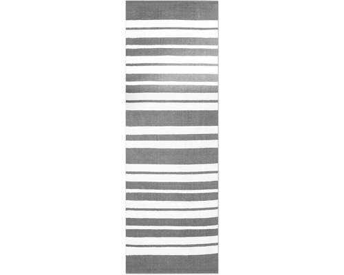 Teppichläufer Stripe grau 60x180 cm Teppich mit horizontalen Streifen