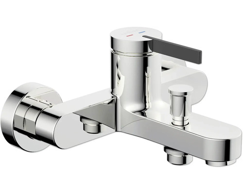 Wannenarmatur aus Metall mit Hebelmischer