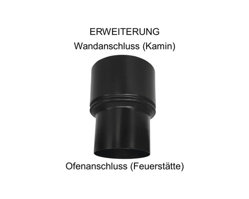 Pellet-Ofenrohr-Reduzierung Bertrams Ø 100-120 mm pulverbeschichtet schwarz