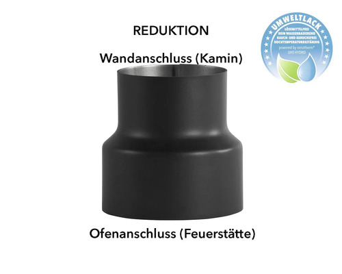 Ofenrohr Reduzierung Bertrams Ø 180-150 mm senotherm UHT-Hydro schwarz