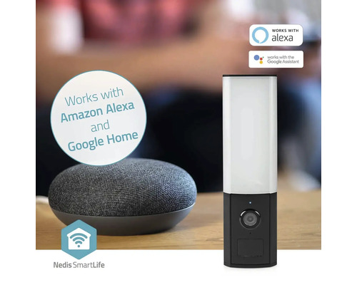 Intelligente Überwachungskamera mit Amazon Alexa und Google Home Kompatibilität.