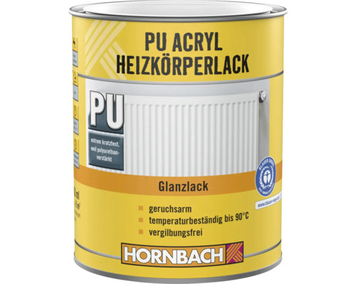 HORNBACH Heizkörperlack RAL9010 weiss glänzend 2 L PU Acryl Heizkörperlack Dose