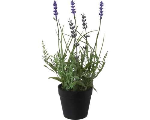 Kunstpflanze Lavendel im Topf Ø 12 cm lila 3 Stück