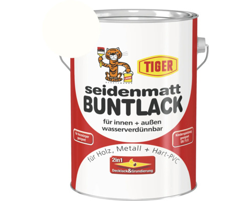 Tiger seidenmatt Buntlack RAL 9010 reinweiß 2,5 l