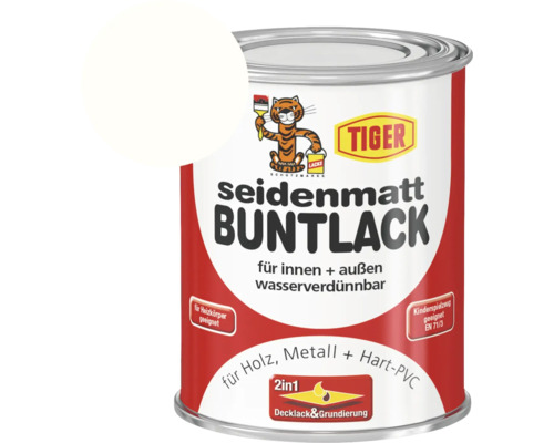 Tiger seidenmatt Buntlack RAL 9010 reinweiß 125 ml Tiger seidenmatt Buntlack RAL 9010 reinweiß 125 ml