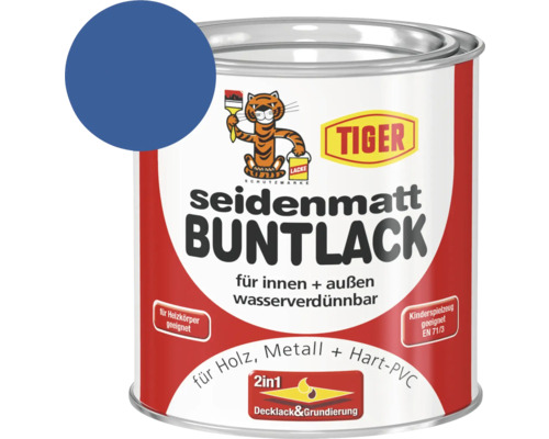 Tiger seidenmatt Buntlack RAL 5010 enzianblau 375 ml