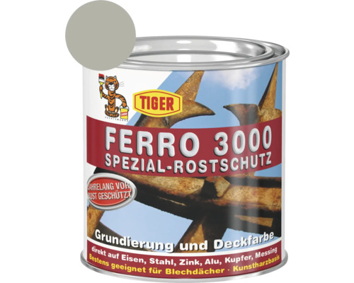 Tiger Ferro 3000 Spezial-Rostschutz RAL 9006 weißaluminium 375 ml Tiger Ferro 3000 Spezial-Rostschutz Grundierung und Deckfarbe in Dose