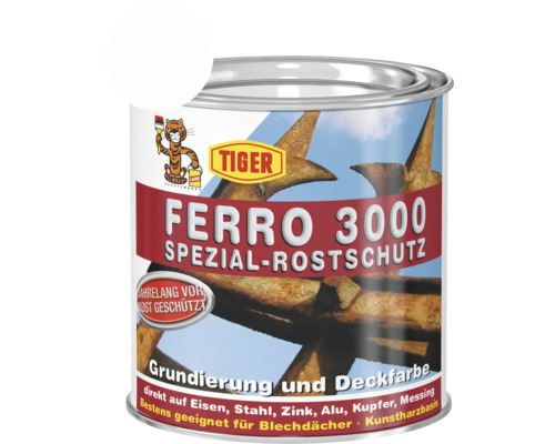 Tiger Ferro 3000 Spezial-Rostschutz RAL 9010 reinweiß 375 ml Tiger Ferro 3000 Spezial-Rostschutz Grundierung und Deckfarbe in Dose