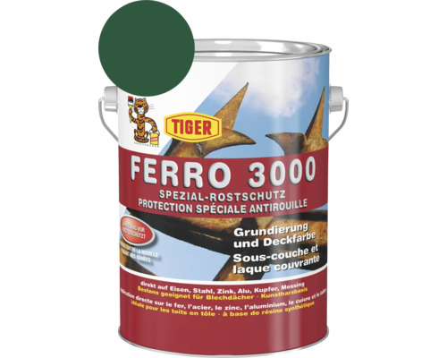 Tiger Ferro 3000 Spezial-Rostschutz RAL 6005 moosgrün 2,5 L Tiger Ferro 3000 Spezial-Rostschutz Grundierung und Deckfarbe in Dose