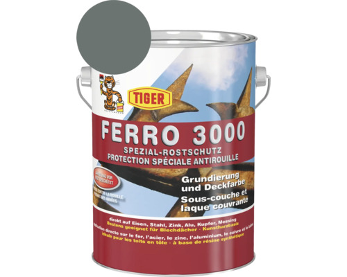 Tiger Ferro 3000 Spezial-Rostschutz RAL 7005 mausgrau 2,5 L Tiger Ferro 3000 Spezial-Rostschutz Grundierung und Deckfarbe