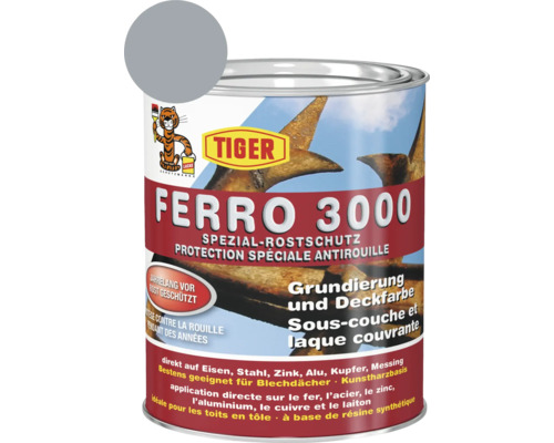 Tiger Ferro 3000 Spezial-Rostschutz RAL 7001 silbergrau 750 ml Tiger Ferro 3000 Rostschutz Grundierung und Deckfarbe