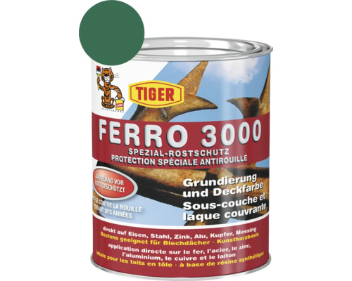 Tiger Ferro 3000 Spezial-Rostschutz RAL 6005 moosgrün 750 ml Tiger Ferro 3000 Spezial-Rostschutz Grundierung und Deckfarbe