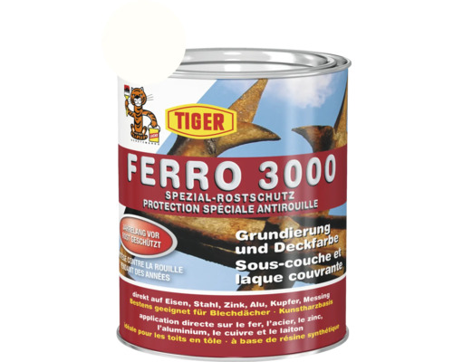 Tiger Ferro 3000 Spezial-Rostschutz RAL 9010 reinweiß 750 ml Tiger Ferro 3000 Spezial Rostschutz Grundierung und Deckfarbe für Metalle