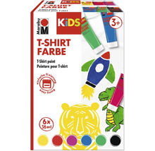 Marabu T-Shirt Farbe Set für Kinder mit sechs Farbtuben und Fixierung