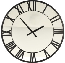 Wanduhr Metall schwarz mit Spiegel Ø 47 cm