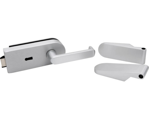 Glastürschloss mit Drückergarnitur