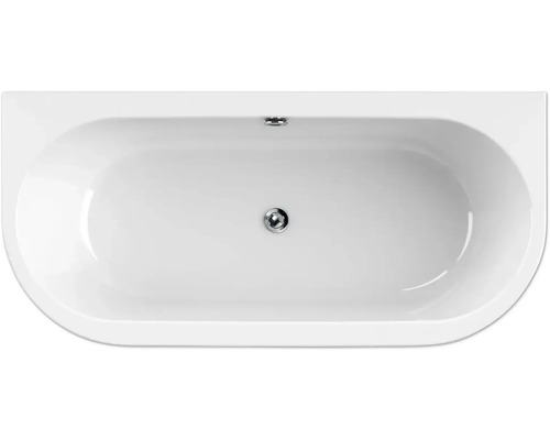 Aufnahme von oben einer Badewanne mit Ablaufgarnitur