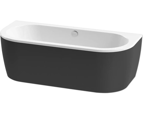Ovale Badewanne Form & Style Sansibar 180x80 cm weiß schwarz glänzend 6066451