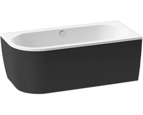 Ovale Badewanne Form & Style Sansibar 160x75 cm weiß schwarz glänzend