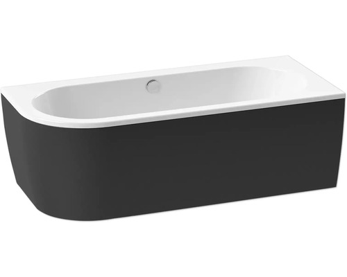 Ovale Badewanne Form & Style Sansibar 180x80 cm weiß schwarz glänzend