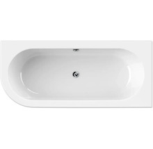 Aufnahme von oben einer Badewanne mit Abfluss