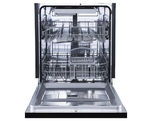 Offener Geschirrspüler mit Geschirrkörben